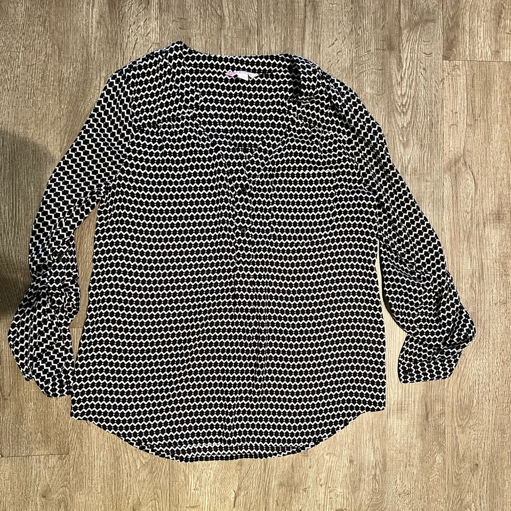 Black print blouse
